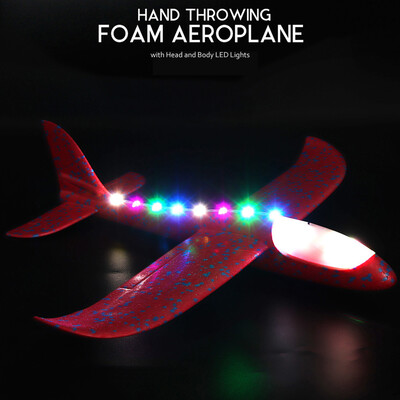 

Hand Throwing Foam Airplane Aeroplane Glider with Head&Body LED Lights Toys Gift for Kids Beginners