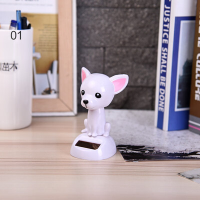 

​1pcs Cute Car Ornament ABS Solar Powered Shaking Swing Head Dog Lovely cartoon dog design Automobile Decoration Dashboard Toys