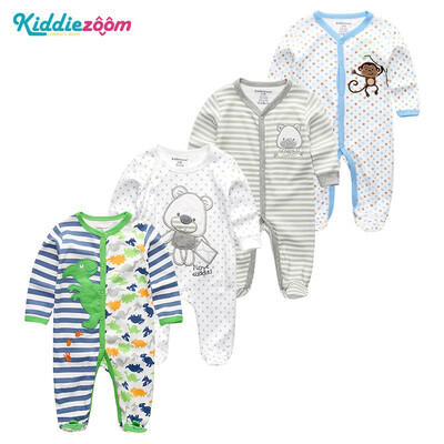 

4PCSLot Baby Clothing Sets Newborn 0-12M 100Cotton Baby Bodysuits Print Long Sleeve Baby Boys Clothes Baby Girls Clothes Rpmpers