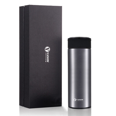 

British Vanow high-grade mug men&women 316 stainless steel water cup business custom lettering tea cup 500ml gun gray