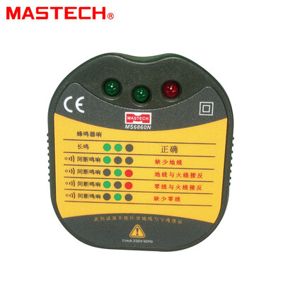 

Hot MASTECH electrical socket tester MS6860N voltage tester 220V