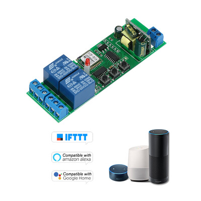 

eWeLink Smart Wifi Switch Universal Module 2CH AC85-250V Wireless Switch Timer Phone APP Remote Control Compatible with "Amazon" Al