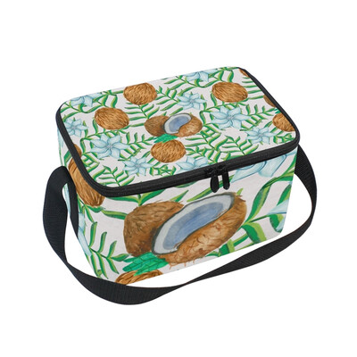 

ALAZA Lunch Box Coconut Leaf Insulated Lunch Bag Large Cooler Tote Bagfor Men Women