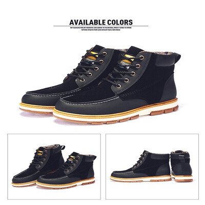 

Genuine Leather Men Boots Autumn Winter Ankle Boots Fashion Footwear Lace Up Shoes Men High Quality Vintage Men Shoes