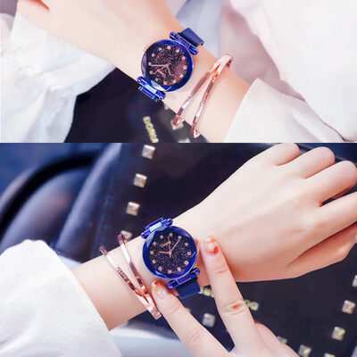 

Luxury Starry Sky Watch Magnet Strap Free Buckle Stainless Steel Women Gift New