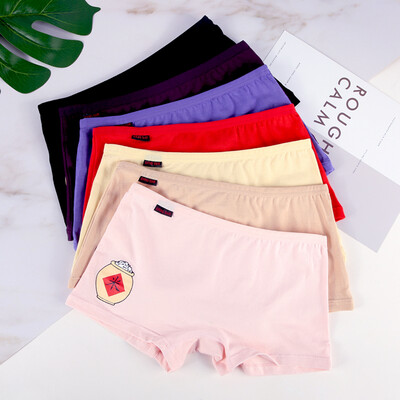 

Gangsha womens underwear womens waist Moday soft cool printed boxer seamless womens boxer mixed color 2 pieces recommended waist 21-23 feet XL code