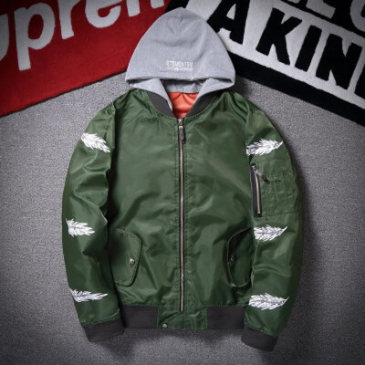 

3 Colors Bomber Jacket Baseball Men Hip Hop Green Slim Fit Pilot Coat Mens Hooded Jackets Plus Size Casual Thin Hooded Jacket