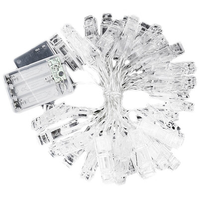 

UpperX 40 light strings with LED photo battery powered light string with a 5M photo clip for Christmas decoration warm white