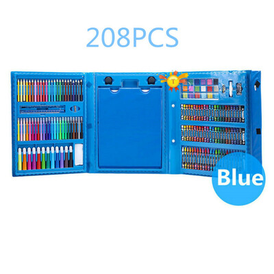 

208PcsSet Blue Pink Painting Paint Tool Set Drawing Toys Watercolor Pen Childrens Gifts Christmas New Year Birthday Toys