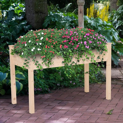 

48 x 22 x 30 H Wood Outdoor Raised Elevated Vegetable Garden Bed
