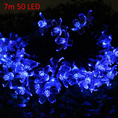 

Christmas Props 7m 50 LEDs Solar String Light Peach Blossom Style Lamp Decors New Year Decoration