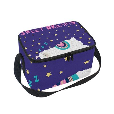 

ALAZA Lunch Box Insulated Lunch Bag Large Cooler Lama Sweet Dreams Tote Bag
