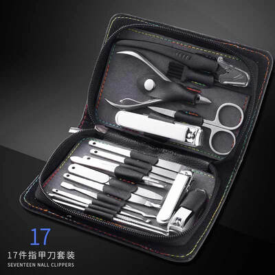 

For nail clippers set nail scissors nail clippers stainless steel repair pedicure knife sets decoration nail knife ear nails nail clippers set 17 sets