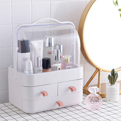 

Jinghuisi Chuang JH8162 Drawer Plastic Cosmetics Desktop Storage Box Dust Flip Cosmetics Finishing Box