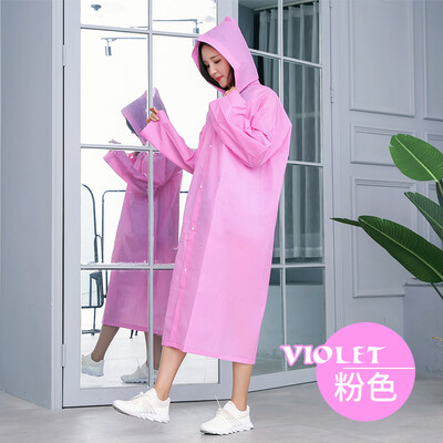 

Gong Xun raincoat men&women windbreaker adult Korean fashion hiking youth riding transparent portable waterproof outdoor non-disposable thickening eva poncho cherry powder