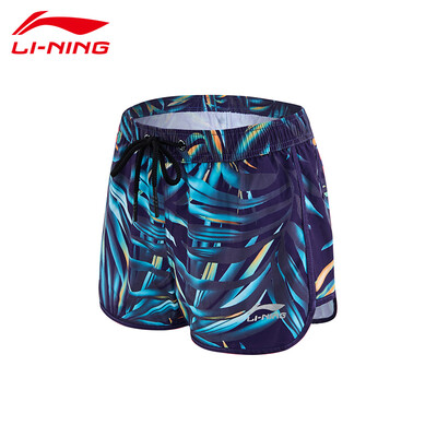 

Li Ning LI-NING beach pants loose large size five points swimming trunks seaside holiday fashion casual couples sports shorts 796-5 female models purple gray M