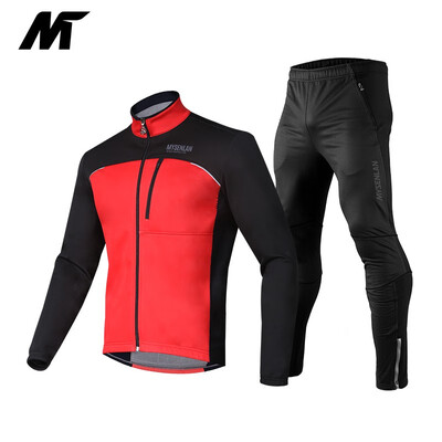 

Mens suits MYSENLAN cycling jerseys in the fall&winter coat Fleece long-sleeved warm wind cycling suits autumn winter fleece