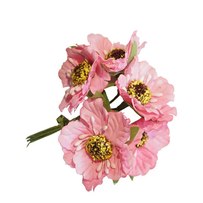 

6PcsBunch 35cm Mini Silk Cherry Artificial Poppy Bouquet DIY Handmade Wreath Scrapbook Wedding Decoration Craft Fake Flower