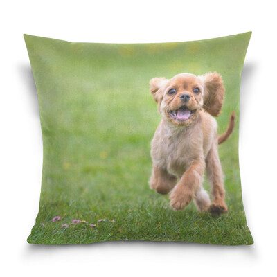 

ALAZA Throw Pillow Case Decorative Pillow Covers 16 X 16 inch Puppy Running Pic Pattern Pillowcase