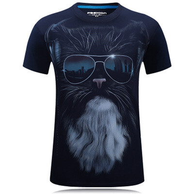 

3D Print Cotton T-shirt Men Tops Tees 2018 Mens Fashion O-Neck Short Sleeve Plus Size