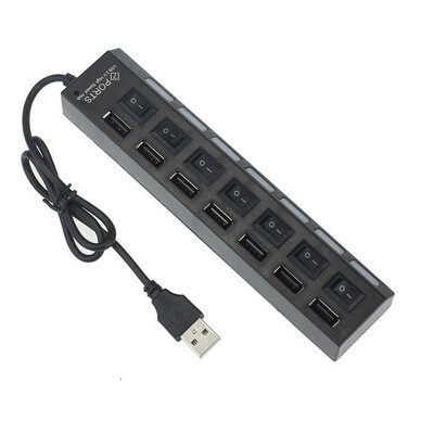 

USB hub new 4 port colorful USB 20 adapter hub power onoff switch for pc laptop milnorr