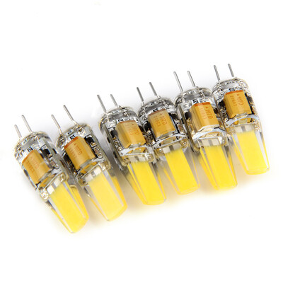 

6pcs 3W Dimmable G4 LED Lamps DC AC 12V COB Bulb Chandelier White Light