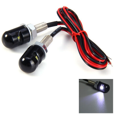 

2pcs 12V SMD 3528 Car Motorcycle License Plate Screw Bolt Light Bulb - White Light