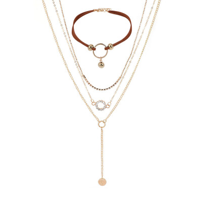 

Fashion Multi-layer Pendant Clavicle Chain Long Necklace Different Lengths Jewelry Set for Women