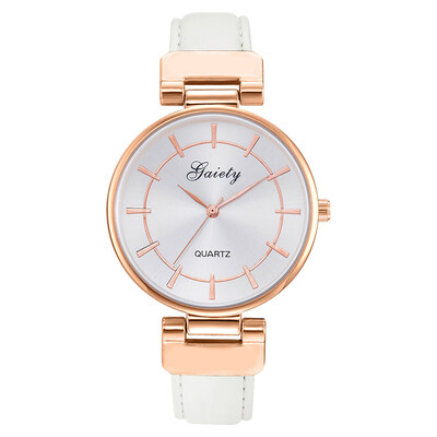 

GAIETY G448 Women\s Large Dial Leather Watch