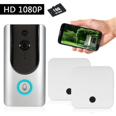 

HD 1080P WiFi Smart Wireless Security Doorbell with 32G TF Card Smart Visual Intercom Recording Video Door Phone Night Vision Mobi