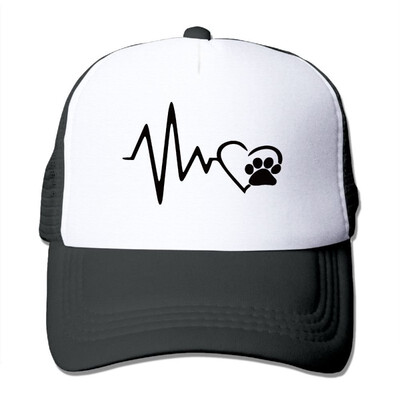 

Fdreattyuny Dog Paw Heartbeat Fashion Baseball Cap for Men&Women Adjustable Mesh Trucker Hat