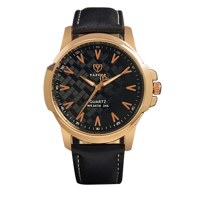 

YAZOLE 346 Wrist Watch Top Brand Men PU Leather Luminous Waterproof Quartz Watch