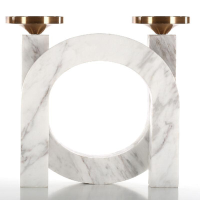 

Candlestick with Marble-Short U-shape Candlestick 2 Pack Set Dining Table Decoration Gifts for Birthday Housewarming