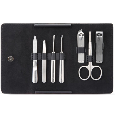 

Korea Kowell Han Kewei Stainless Steel Nail Clipper Set Splash Nail Clip Personal Care Repair Capacity Combination 7 Piece KC711 Black