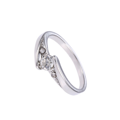 

Simple & Exquisite Couple Ring Alloy Elegant Diamond Setting Finger Ring Unique Dating Anniversary Daily Wearing Jewelry Lover Gif