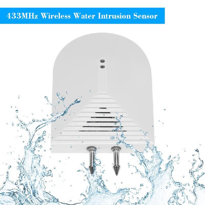 

433MHz Wireless Water Intrusion Sensor Water Leaks Leakage Detector Alert Water Level Overflow Alarm for Home House Security Alarm