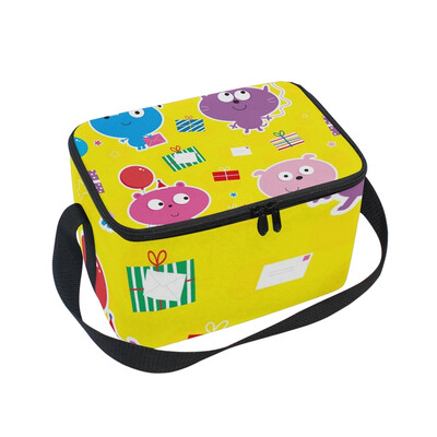 

ALAZA Insulated Lunch Box Colorful Holiday Lunch Bag for Men Women Portable Tote Bag Cooler Bag