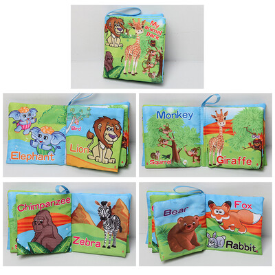 

Bright Color Soft Cloth Book Cartoon Baby Learning Poultry Sea Animals Alphabet Vegetable Person Image Cognition Infant Early Educ