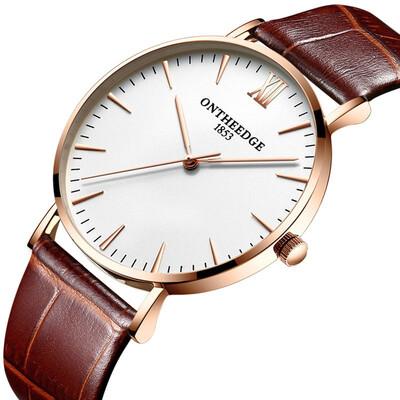 

Ultrathin Men Watch Masculino Genuine Leather Strap Wristwatch Para Hombre Quartz Wrist watch Lovers Waterproof Fashion Watch