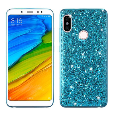 

MOONCASE Millet red rice Note 5 Pro blue glitter TPU-