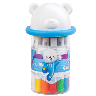 

TRUECOLOR 12 color barrel students can be washed crystal color stick children rotating oil pastels crayon painting pen