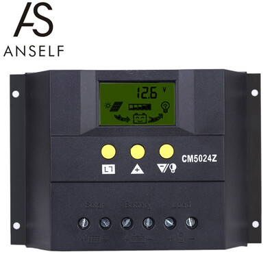 

Anself 50A 12V24V Solar Charge Controller PWM Charging LCD Display Auto Regulator Battery System for Street Lighting Temperature