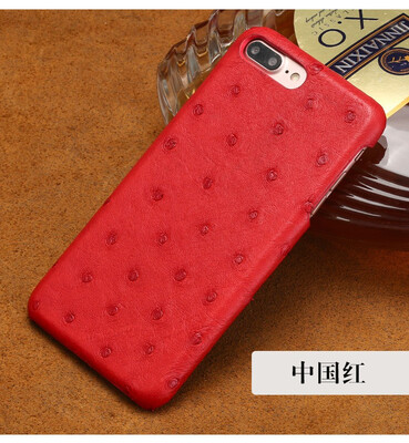 

Leather iPhone 5 6 7 8s plus protective shell natural true ostrich leather back cover all-inclusive for x xs max xr phone case