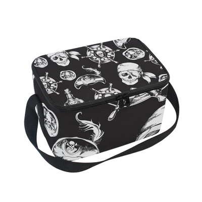

ALAZA Lunch Box Insulated Pirate Skull Lunch Bag Large Cooler Tote Bagfor Men Women