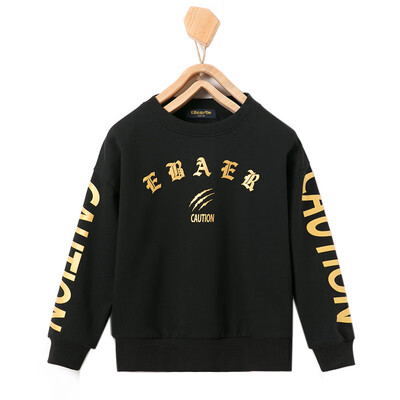 

A Beihuanghuangcheng boys sweater round neck casual shirt simple contrast color short loose coat spring 2019 new 1119108019 black 160cm