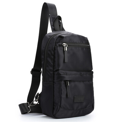

TRIES chest bag mens shoulder Messenger bag trend fashion pockets light casual mens bag black BH5212TRIES