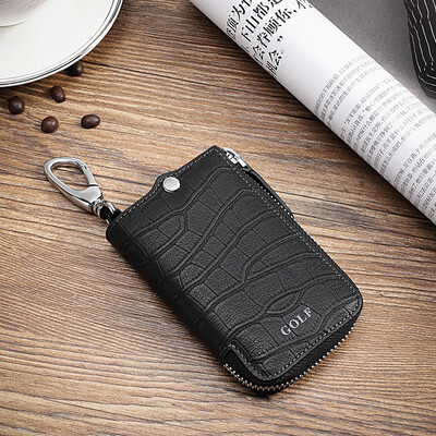

Golf GOLF crocodile pattern suede leather key chain multi-function card package mens car key bag Q8BV41816J black crocodile pattern
