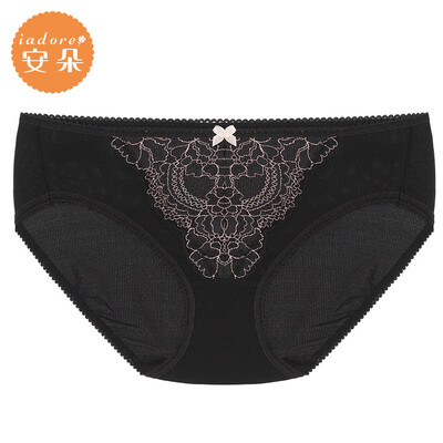

Embrys An Duo waist briefs lace stitching hollow sexy ladies underwear female H21701U black BLK XL