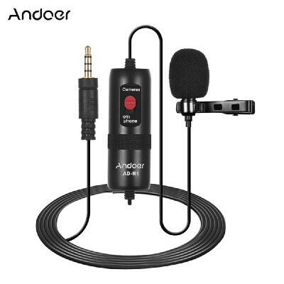 

Andoer AD-M1 Omni-directional Condenser Microphone Lavalier Microphone with Foam Windscreen for iPhone Huawei Xiaomi Smartphone fo