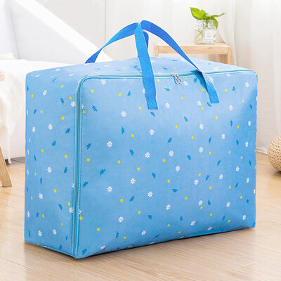 

Many beautiful recall thick storage bag Oxford cloth quilt bag super medium clothing finishing packing bag waterproof travel storage bag blue bottom flower 552030